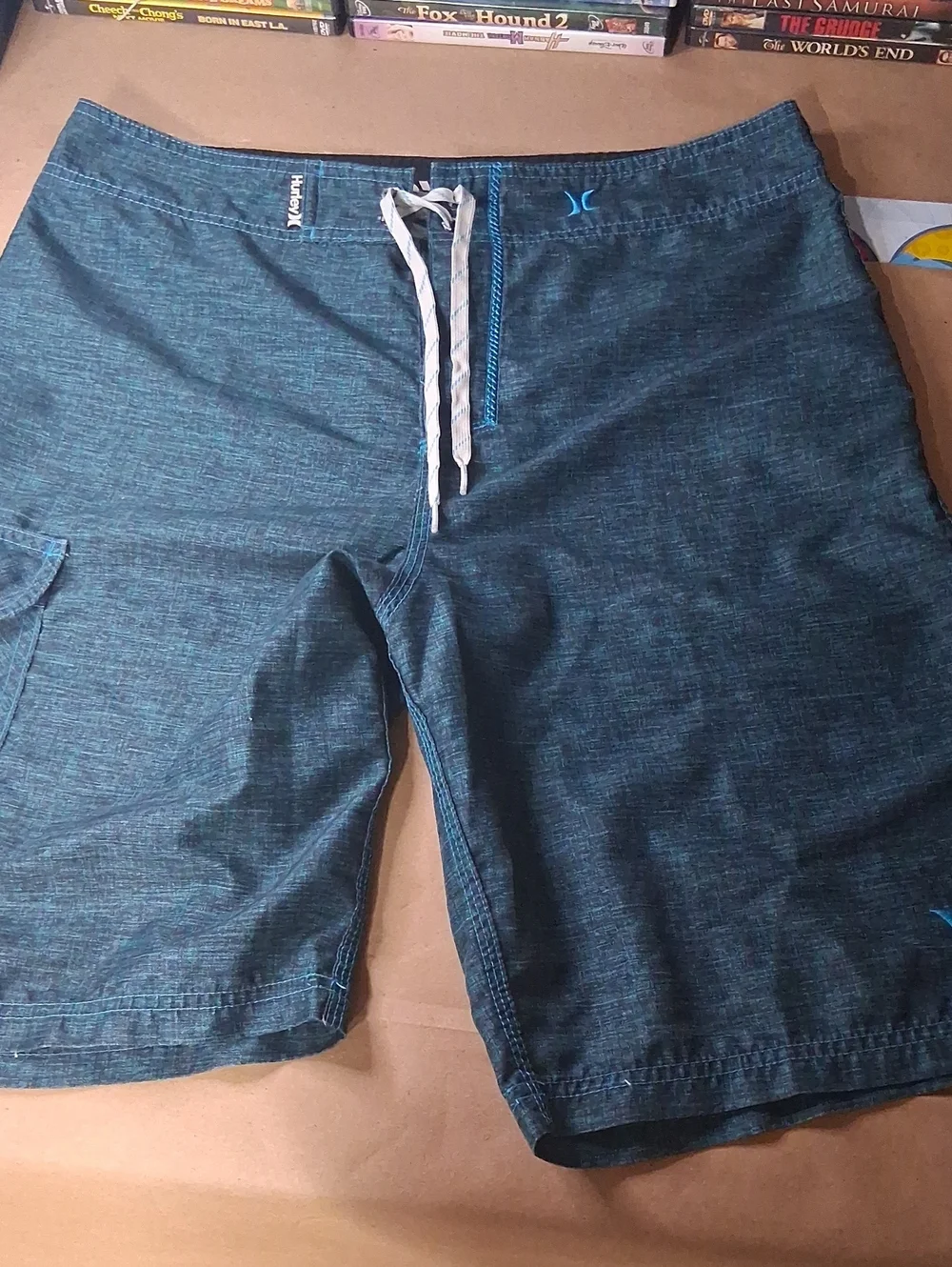 Hurley Teal Heather Boardshorts with White Drawstring